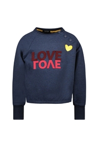 Like Flo Meisjes sweater melee artwork danee blauw melee