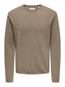 Only & Sons Onsfelix reg 12 crew knit noos taupe