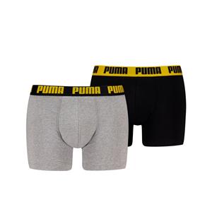 Puma Boxershorts Basic 2-pack Grey/Black/Yellow-L