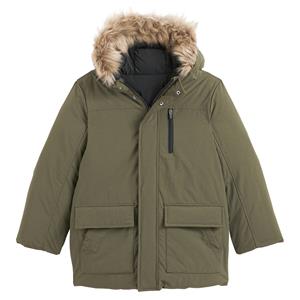 LA REDOUTE COLLECTIONS Omkeerbare parka met kap afgeboord met imitatiebont