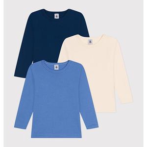 PETIT BATEAU Set van 3 effen T-shirts in katoen