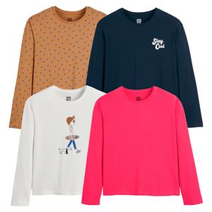 LA REDOUTE COLLECTIONS Set van 4 T-shirts met lange mouwen