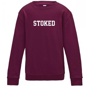 Stoked Board Co Kids Maxi Script Sweater Burgundy