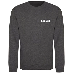 Stoked Board Co Kids Mini Script Sweater Charcoal Grey