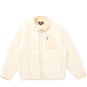 Volcom Kids Muzzer Fuzzar Zip Sherpa Sweatshirt Dirty White