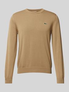 Lacoste Gebreide pullover met logopatch