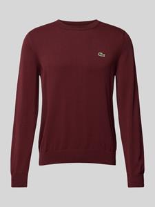 Lacoste Gebreide pullover met logopatch