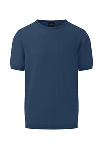 Fynch Hatton Knitted T-shirt Cotton/Linen Navy 