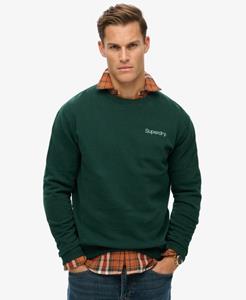 Superdry Mannen Core Logo City Sweatshirt met Ronde Hals en Losse Pasvorm Groen