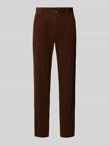 Lindbergh Regular fit corduroy broek met riemlussen