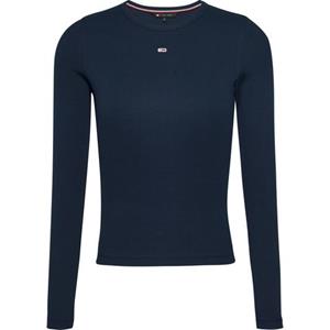 TOMMY JEANS Shirt met lange mouwen Slim Essential Rib Longsleeve Rippshirt