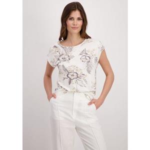 Monari Shirt met ronde hals met bloemmotief