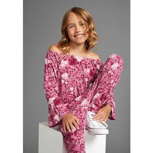 KIDSWORLD Shirt met carmenhals Shirt van viscose met uitlopende mouwen en bloemenprint