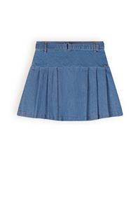 NoBell Meisjes jeans plooirok met riem - Nimmy - Ensign blauw