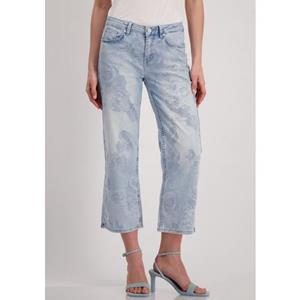 Monari Straight jeans met roosmotief