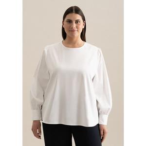 Seidensticker Shirtblouse Zwarte roos Lange mouwen ronde hals uni