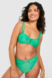 Boohoo Gouden High Waist Bikini Broekje, Green