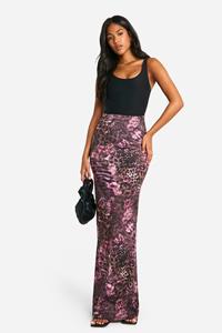 Boohoo Tall Luipaardprint Bloemen Maxi Rok, Animal