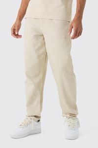 Boohoo Toelopende Baggy Chino'S, Stone