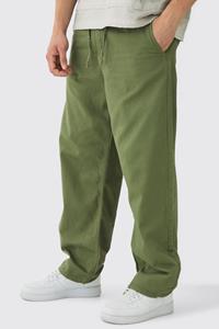 Boohoo Baggy Khaki Chino'S Met Touwtjes, Khaki