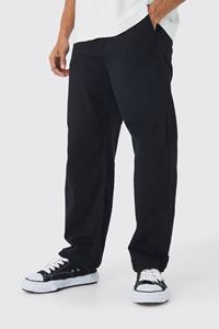 Boohoo Zwarte Baggy Chino'S Met Touwtjes, Black