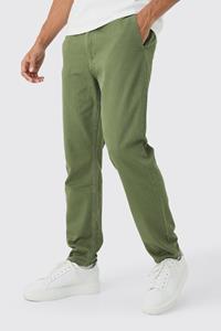 Boohoo Toelopende Khaki Chino'S Met Touwtjes, Khaki