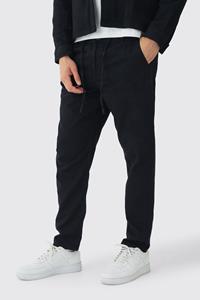 Boohoo Toelopende Zwarte Chino'S Met Touwtjes, Black