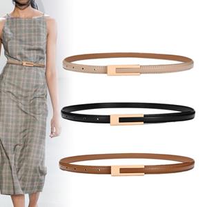 Lighteninglife Retro Small Belt Women's Black Simple and Versatile Belt Decoration with Skirts, Suits, Jeans, Waist Belt, Slim Design