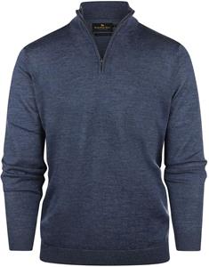 Steppin' Out Half Zip Trui Merinowol Indigo Blauw