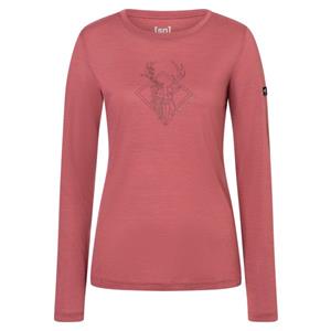 Super.Natural  Women's Deer Art L/S - Longsleeve, roze/rood