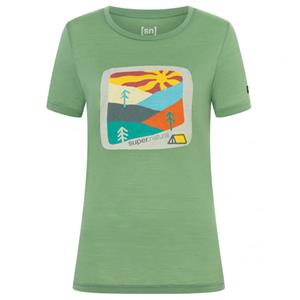 Super.Natural  Women's Mountain Art Tee - Merinoshirt, groen