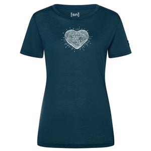 Super.Natural  Women's Heartwood Tee - Merinoshirt, blauw