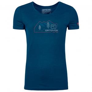 Ortovox  Women's 140 Cool Vintage Badge TS - Merinoshirt, blauw