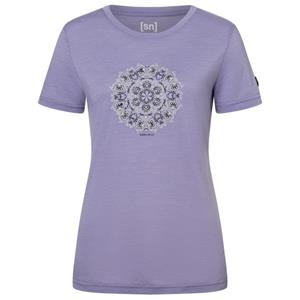 Super.Natural  Women's Ornament Tee - Merinoshirt, purper