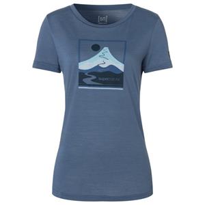 Super.Natural  Women's Trace Hill Tee - Merinoshirt, blauw