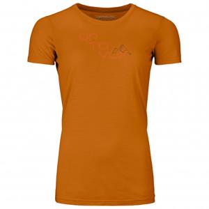 Ortovox  Women's 185 Merino Tangram Logo - Merinoshirt, oranje