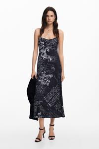 Desigual Gecombineerde midi-jurk - BLACK