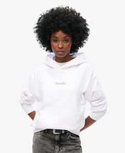 Superdry Vrouwen Core Logo City Hoodie met Losse Pasvorm Wit