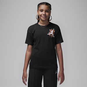 Jordan Jumpman T-shirt met bloemenprint voor kids - Zwart