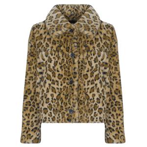 Guess Mantel  CECILE PRINT LEOPARD FAUX FUR