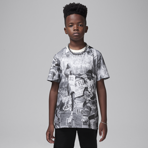 Jordan MJ Brooklyn T-shirt met collageprint voor kids - Zwart