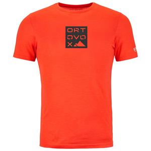 Ortovox  185 Merino Square TS - Merinoshirt, oranje