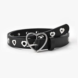 Ding Dong Fashion PU-leer Dames Liefdeshart Pin Gesp Mode Riem Jurk Jeans Decoratieve Dames Leuke riem