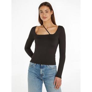 TOMMY JEANS Crop-top met vierkante uitsparing en stijlvol extra koord