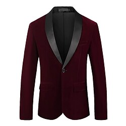 Light in the box Allemaal Blazer Bruiloft Feesten Uitgaan Zoet Alle seizoenen Corduroy Effen Bruiloft Enkele rij knopen Blazer Zwart Rood blauw Groen