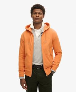 Superdry Mannen Essential Logo Hoodie met Rits Oranje