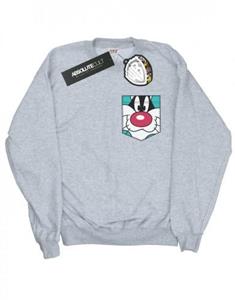 Looney Tunes Sylvester Face-sweatshirt met nepzak voor meisjes