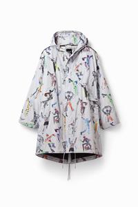 Desigual Oversized arty parka - WHITE