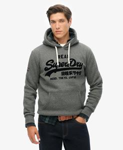 Superdry Mannen Ton sur ton Vintage Logo Hoodie Donkergrijs