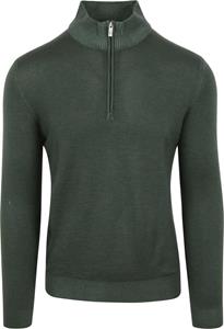 R2 Amsterdam R2 Half Zip Trui Merino Wol Donkergroen